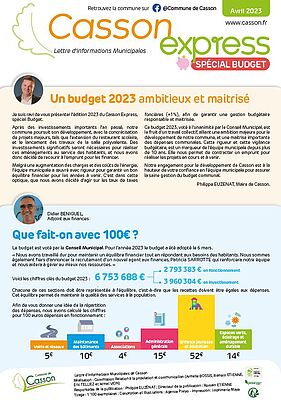Casson Express Budget 2023 - Casson